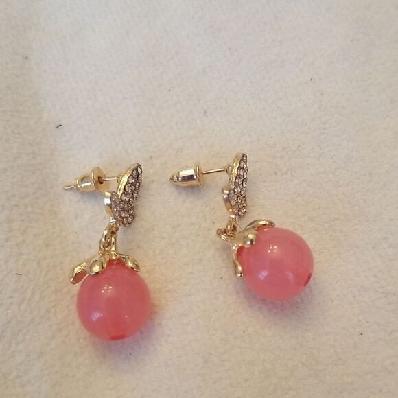 Butterfly dangle 14k plated earrings - Picture 8 of 10